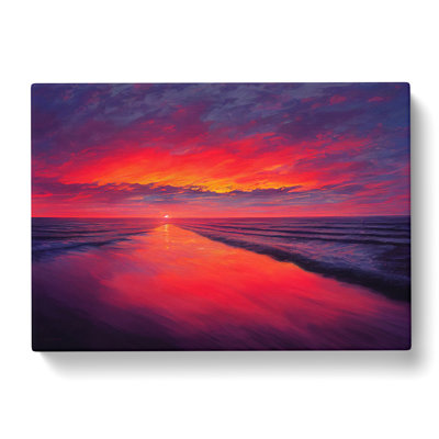 Lush Ocean Sunset - Wrapped Canvas Painting