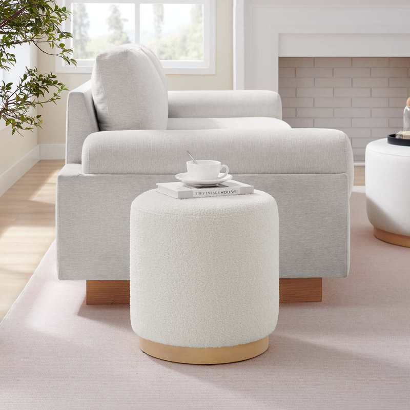 Modway Tilden Upholstered Ottoman, Ivory Fabric