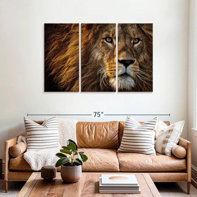 Brampt Wild Haired Lion Head, 36" H x 57" W