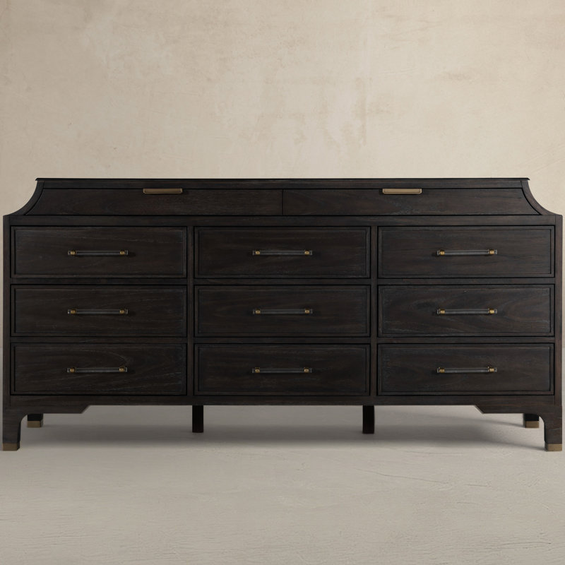 Alexandra 11 Drawer Dresser, Cerused Forest Black