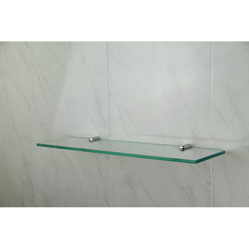 Fanniemae Glass Floating Shelf with Adjustable Shelves, 0.6cm H x 40cm W x 10cm D, Clear