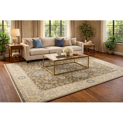 Tapis oriental brun Oushak Chobi