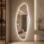 Miroir mural 65 po x 24 po en forme de nuage à DEL pleine longueur sans cadre et 3 lumières à intensité variable-629453583