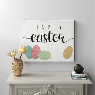 " Happy Easter Greeting Fun Pattern Spring Holiday Eggs " by Daphne Polselli