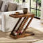 Table d'appoint en bois massif, table de bout à 2 niveaux