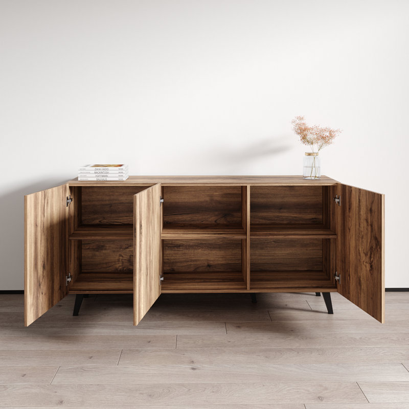Blenda 60.2" Sideboard with Matte Finish, Oak