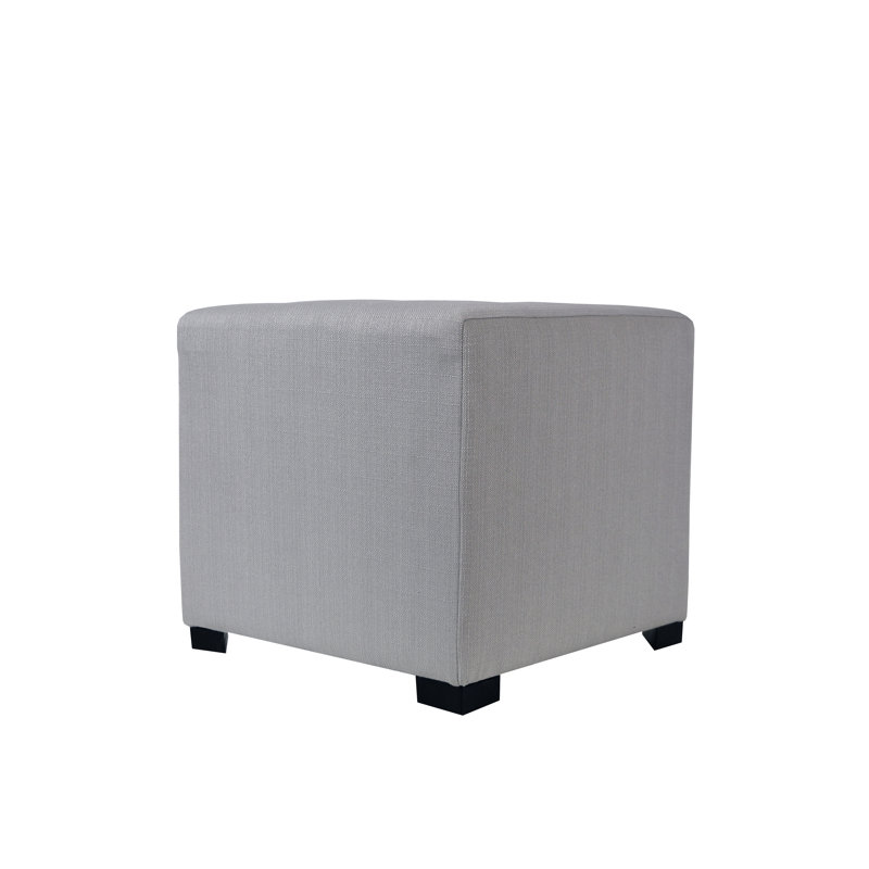 Woodside Upholstered Ottoman, Silver Gray 100% Polyester