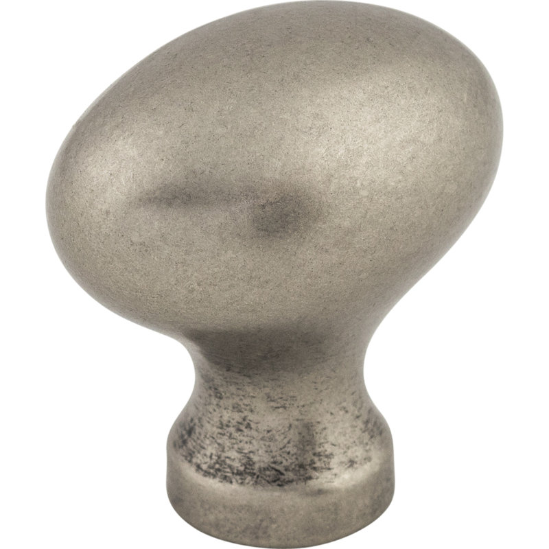 Egg 1 1/4" Length Oval Knob, Pewter Antique