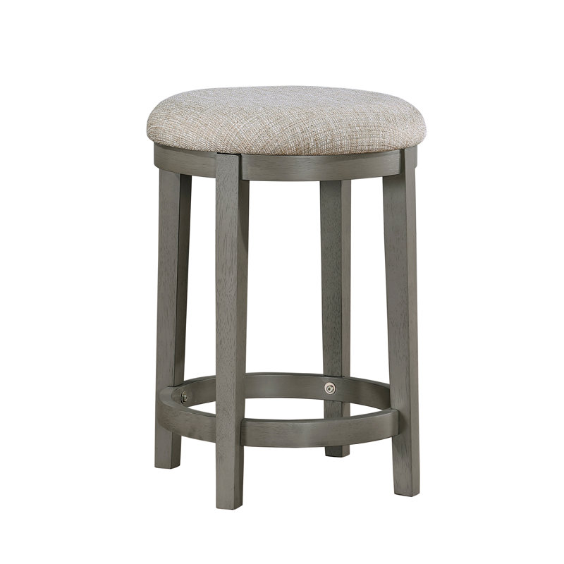 Ensemble de 2 tabourets à hauteur de comptoir gris clair avec siège rembourré en mousse et design industriel