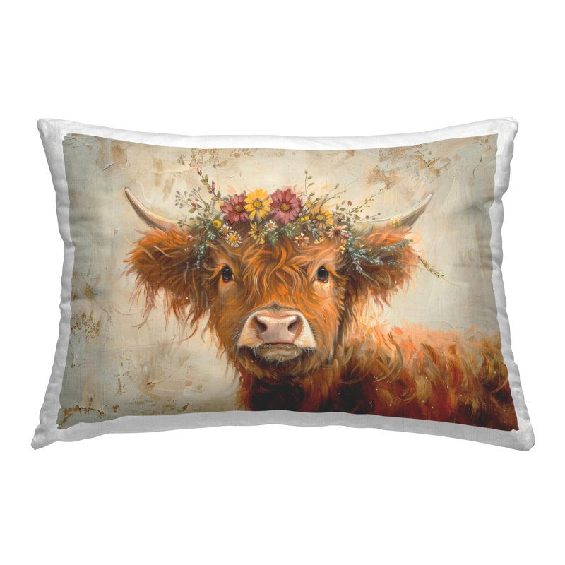 Design de coussin décoratif imprimé Floral Crown Highland par Petals Prints Design