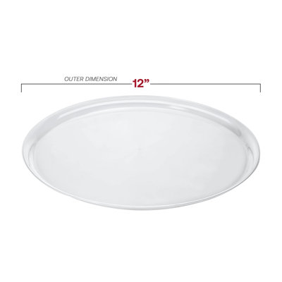 12" Clear Round Plastic Trays - 25 Trays