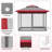 Pop Up Gazebo, Outdoor Instant Canopy Tent W/4 Netting Sidewall & Auto Extending Eave, Patio Gazebos Shelter W/Mesh Wall, Center Lock, Wheeled Bag For Garden, Yard, Party, Deck-108934226-108934225