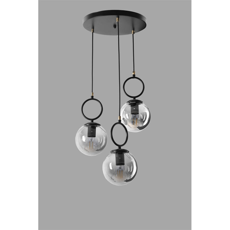 Lustre industriel scandinave, métal noir, 27,6 po x 11,8 po | Fabrication 100% métal, peinture séchée au four, revêtement en culot, douille E27 (40 W maximum) | Parfait pour les salons et salles à manger modernes, design élégant et durable