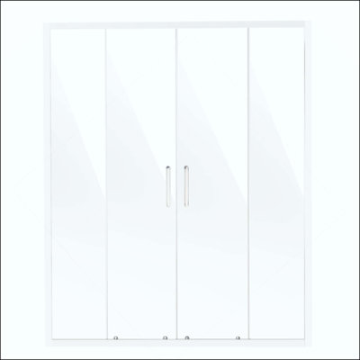 Semi-Frameless Shower Door,Double Sliding Glass Door With Clear Tempered Glass, Waterproof Shatterproof NANO Stainproof With Stainless Steel Hardware