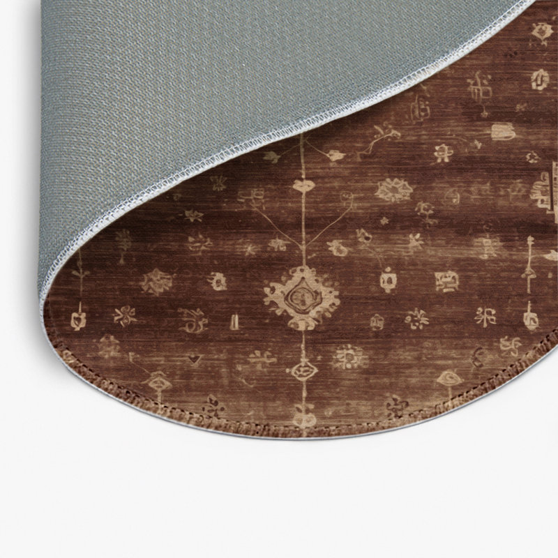 Tapis intérieur et extérieur brun Overdyed, Rond 5 pi