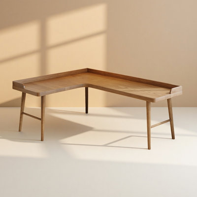 Simple L-shaped Solid Wood Desk