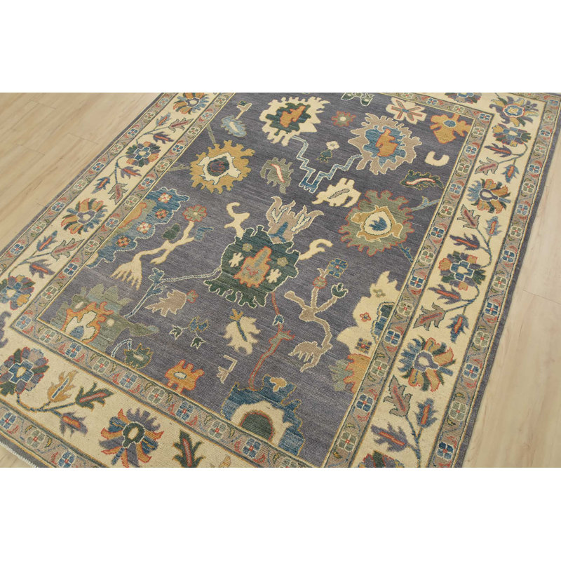 Tapis mauve en laine nouvel âge 5 pi 9 po x 7 pi 10 po Myesia