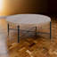 Table basse Reena, acajou brun clair, métal noir, ronde 39 po