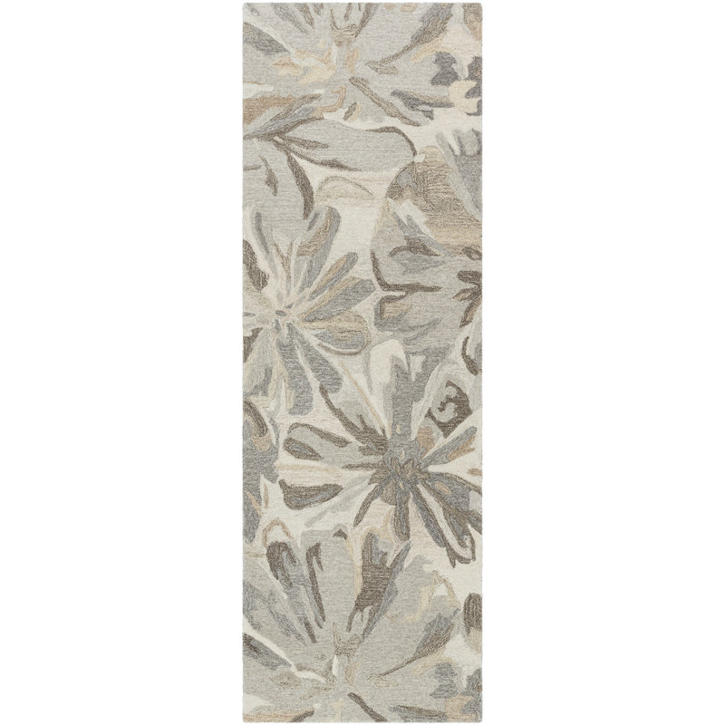 Elsberry Hand-Tufted Wool Taupe Area Rug, Runner 2'6" x 8'