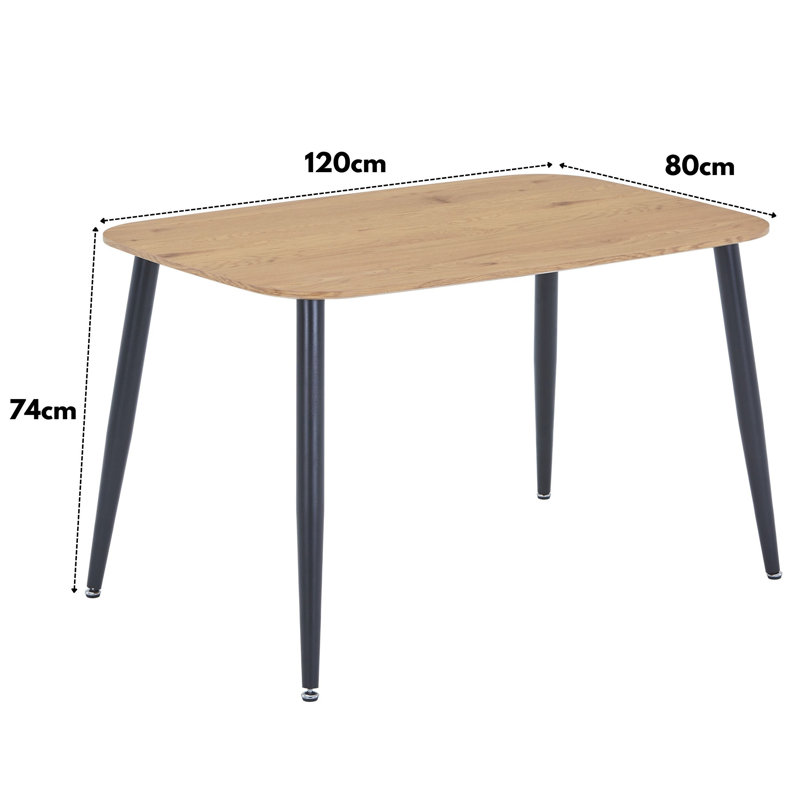 Aspen 1200mm foiled rect. table & 4 fabric chair Set, Beige, Grey