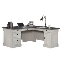 Ecworld Modern Design Workstation Desk with Hidden Cord Management Panels - Pine