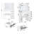 Makeup Vanity Desk Set with Mirror, Lights, and Storage with Power Strip