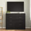Commode en bois noir à 8 tiroirs, commode haute et moderne pour chambre et garde-robe
