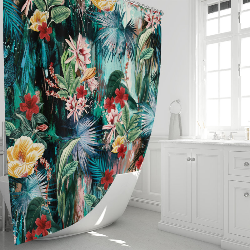 Rideau de douche simple Floral, H 83 po x l 70 po