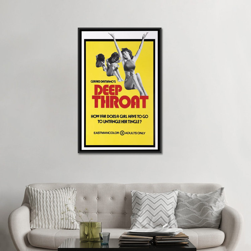 Gorge profonde - publicité imprimée, Aucun mat, Toile avec cadre noir, H 48 po x l 32 po x P 1,5 po