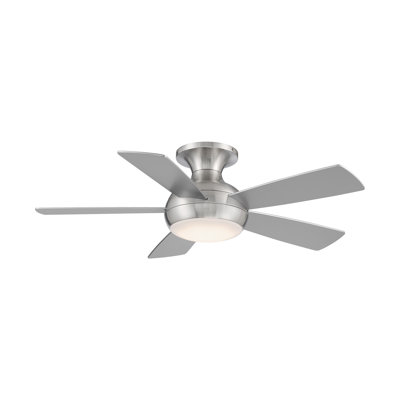 Odyssey 5- Blade Smart Flush Mount Ceiling Fan with Remote Control and LED Light Kit Included