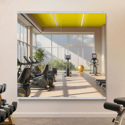 Home Gym Mirror - 55x28 Inch, 2PCS Frameless Tempered Glass Full Body Mirror for Wall Mount - Ideal for Yoga, Workout, Bedroom, Dance Studio (Silver)