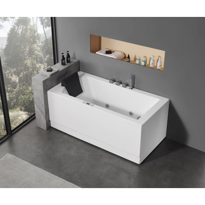 59'' x 31.5'' Whirlpool Acrylic Bathtub with Faucet