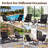 3-Piece Outdoor Patio Furniture Set, Folding Conversation Set with Coffee Table, Adirondack Chairs for Garden, Balcony, Backyard, Poolside, All-Weather Wicker Patio Chairs (Black Cushion)-1463729242