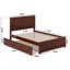 Lit plateforme en bois massif Jeinny avec pied et gigogne assortis-835714343-835714341