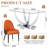 68.9" Rectangular Glass Dining Table Set, Tempered Glass Top, Polished Stainless Steel Crescent-Shaped Base, And Faux Leather Diamond-Back Chairs-125811549-125811554-125811556