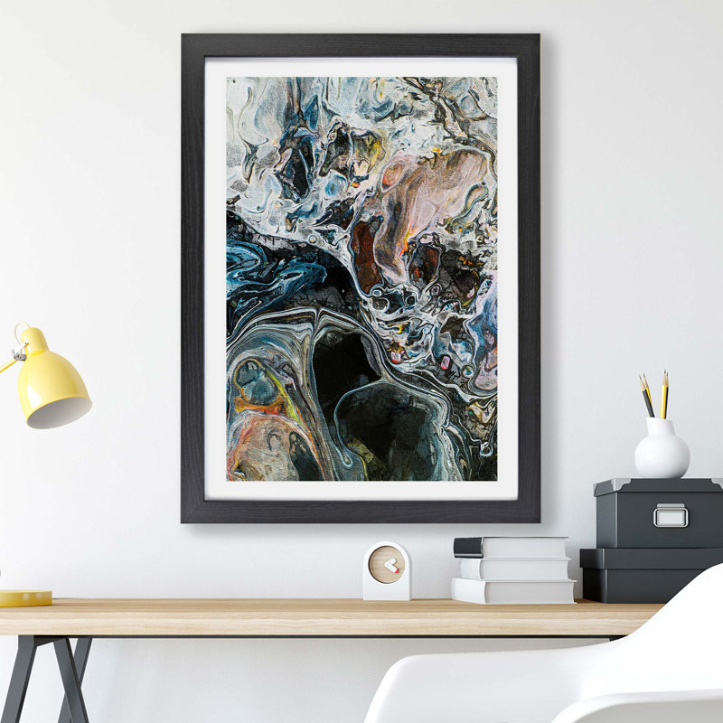 Shadows - Single Picture Frame Print, Black, 62cm H x 87cm W x 2cm D