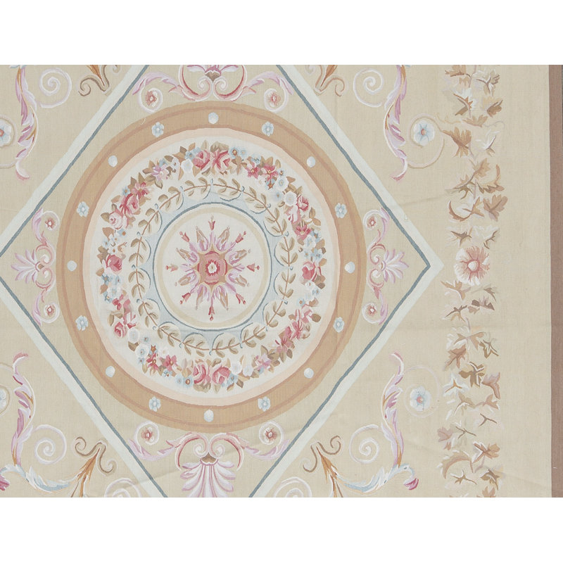 Tapis doré et doré de haute qualité noué à la main