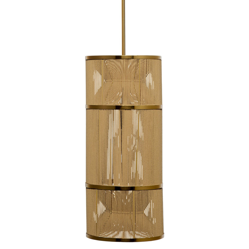 Congruent 1-Light Iron and Cotton Pendant