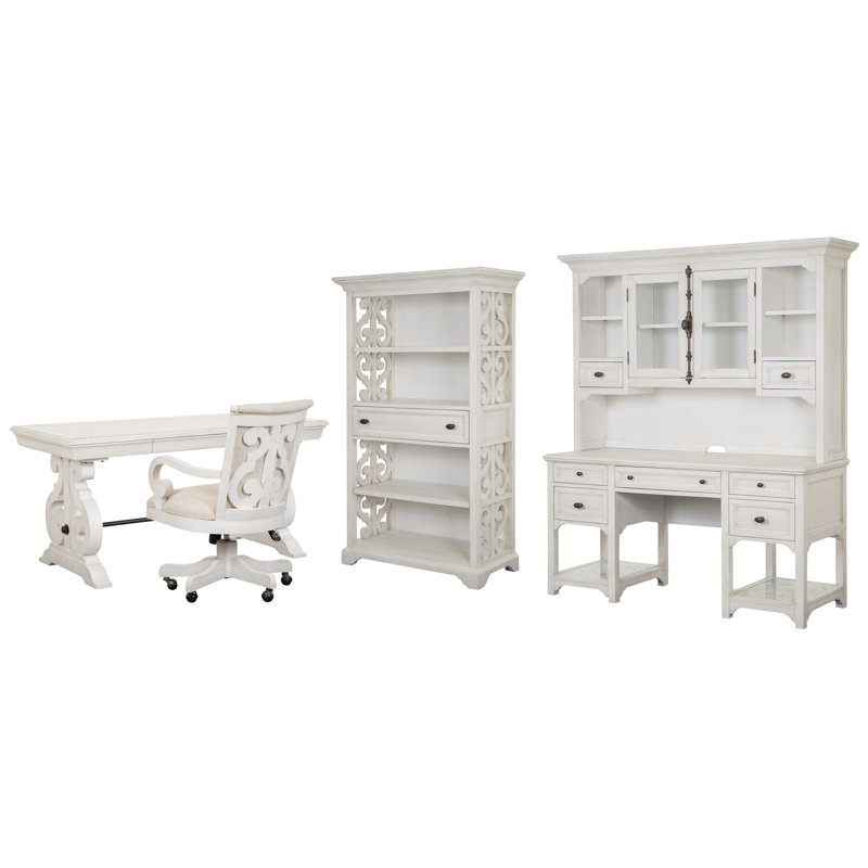 Writing Desk With Printer Stand, 2 Pieces: Desk, Storage Cabinets