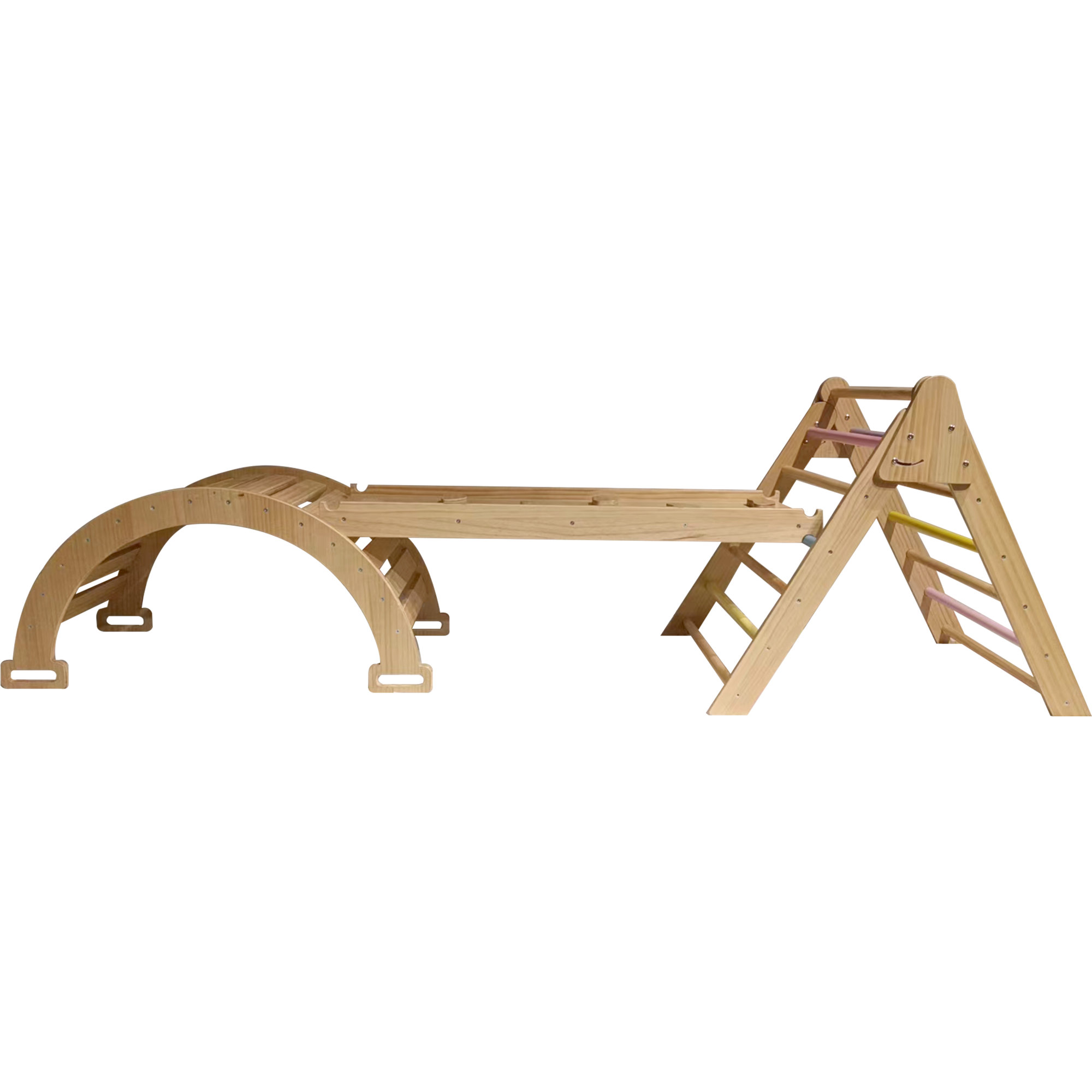 Avenlur Foldable Pikler Triangle Ladder Climber, Colored Bars