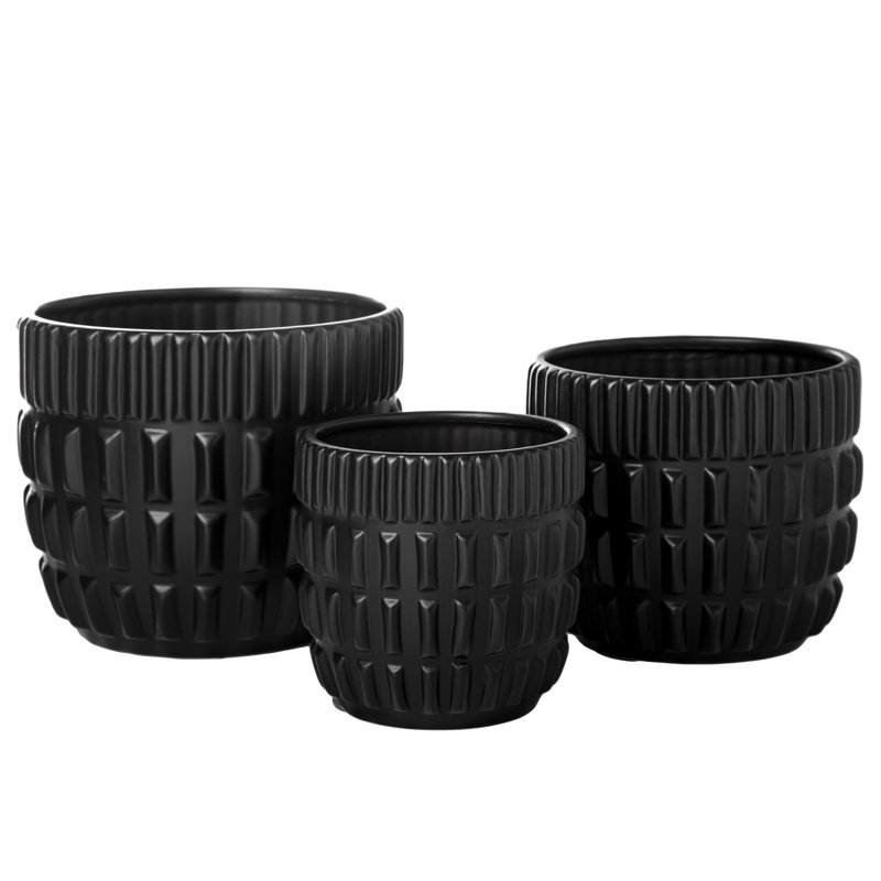 Pecor Ceramic Pot Planter, Black