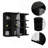 Milan Medicine Cabinet, Six External Shelves Mirror, Three Internal Shelves -Black-537603937