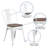 Ketchum Clear Coated Metal Stackable Chair with Wood Seat-1835193504