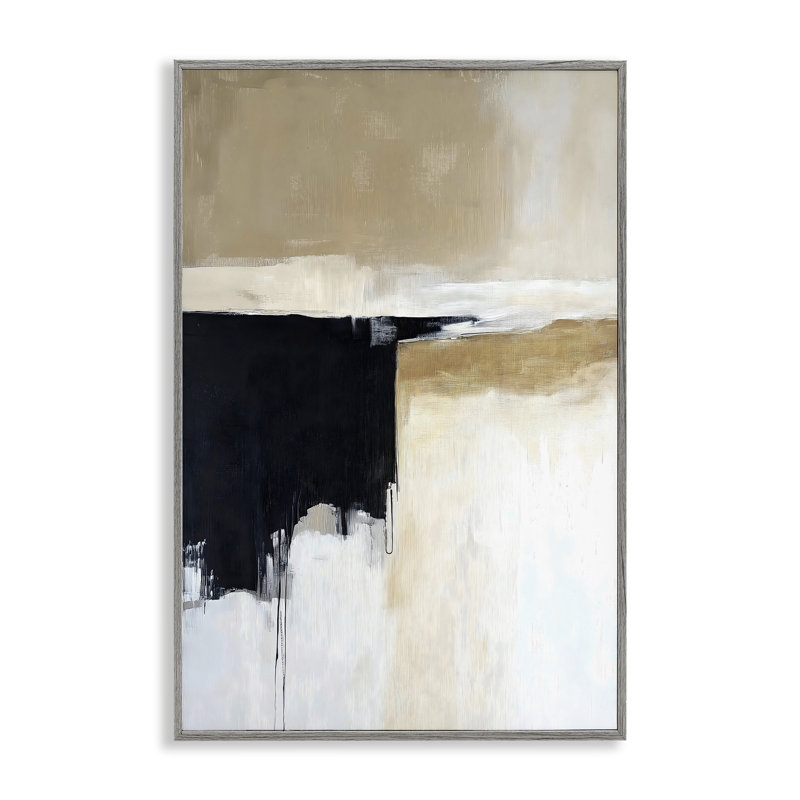 «Desert Shades Mute Neutrals», estampe numérique, conception de Gina Kelly, 18 po x 12 po, Giclée de ferme grise encadrée