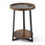 Table d'appoint moderne à 2 niveaux avec chargement USB et rangement ouvert