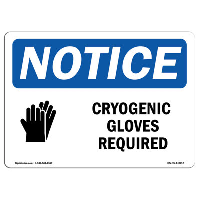 Cryogenic Gloves Required Sign with Symbol