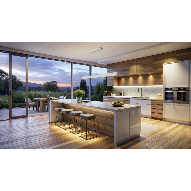 Lustre linéaire en nickel brossé 1 lumière Hudson, Nickel brossé