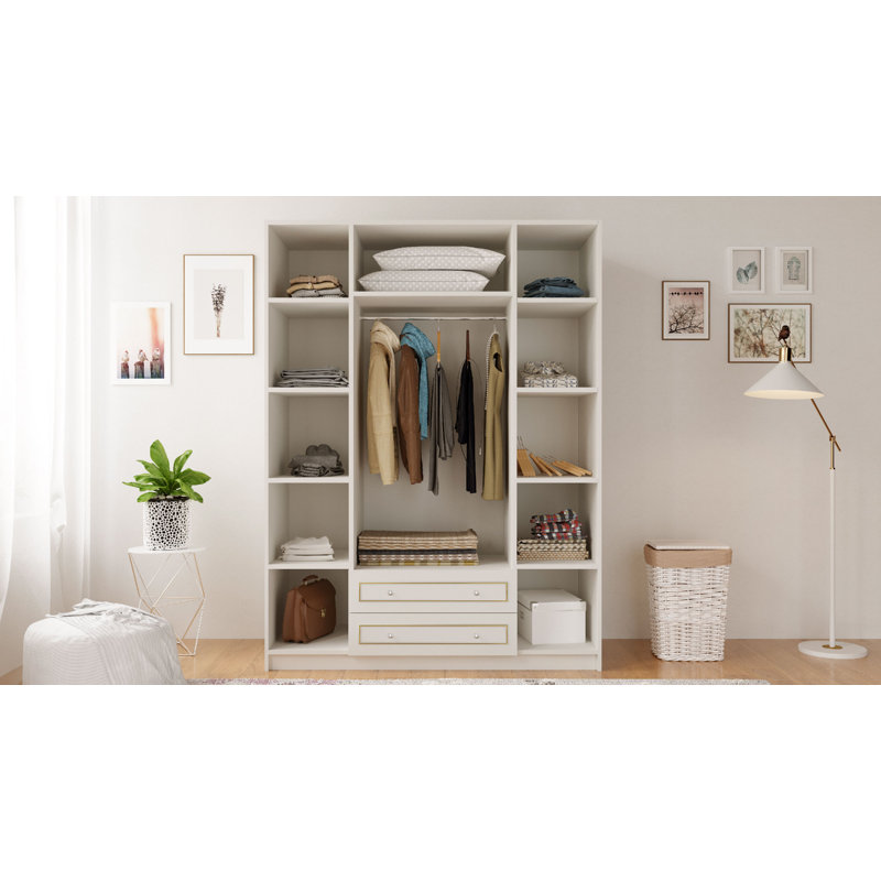 Vanegas 4 Door Manufactured Wood Wardrobe