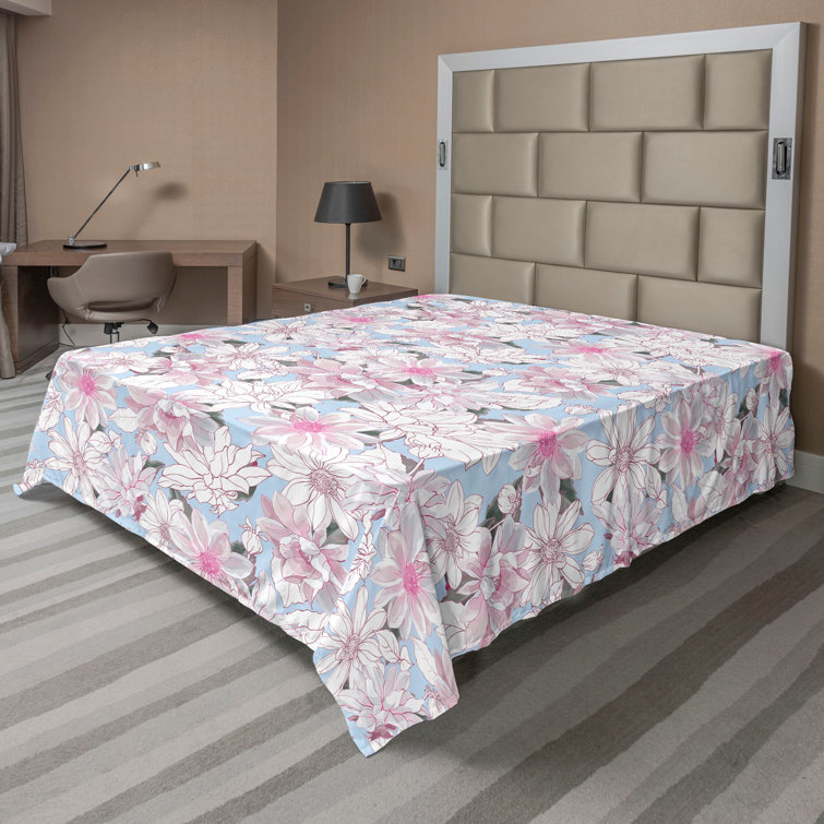 Drap plat à motif floral bohème Ambesonne
