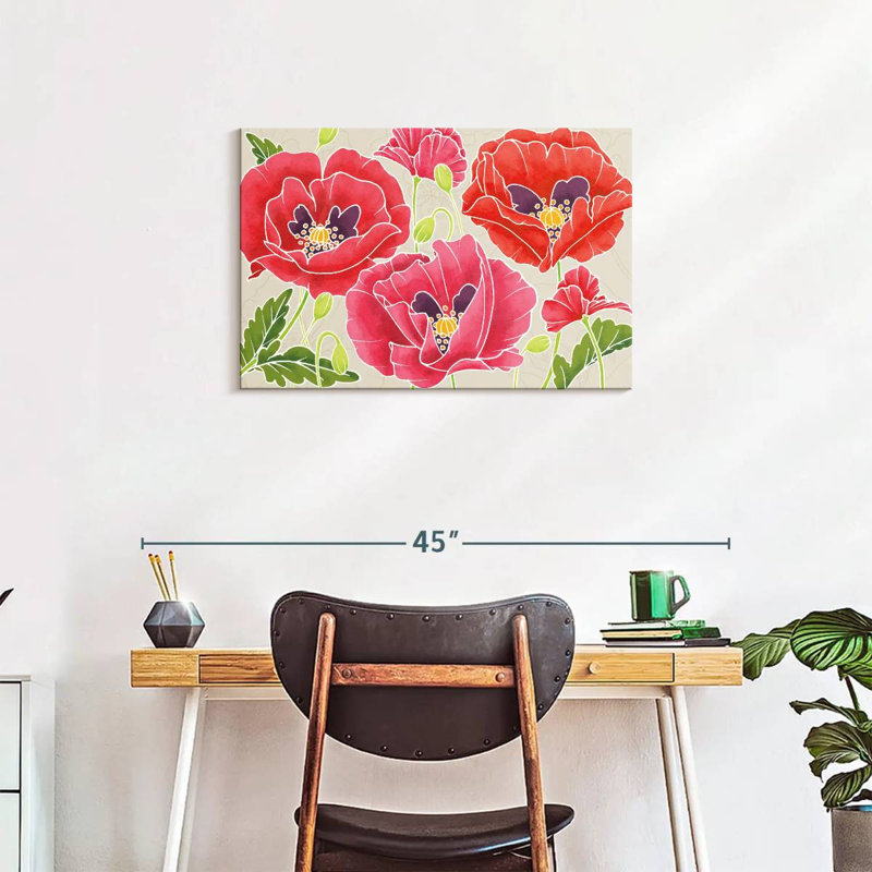 Kerner Sunshine Poppies, 20" H x 30" W
